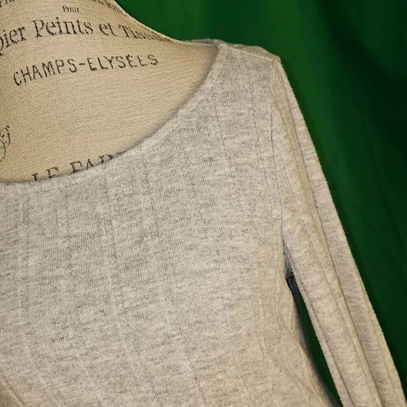 Anthropologie Womens Gray Ribbed Tunic Sweater Medium - Picture 3 of 5